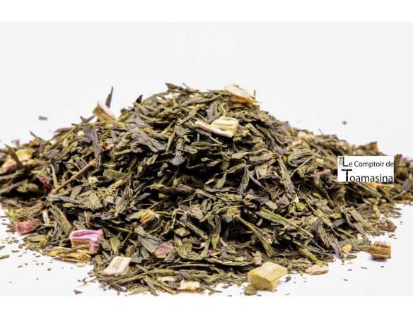Acheter du thé vert fraise et rhubarbe