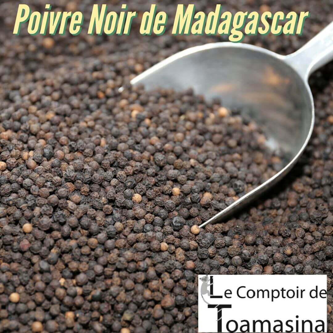 Poivre noir en grains de Madagascar 200gr sachet kraft refermable