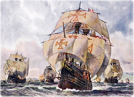 Caravelle du Portugal à la conquête du monde et de nouvelle route maritime